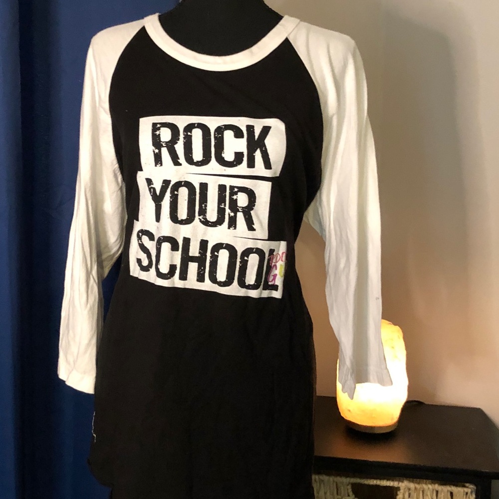 ROCK YOUR SCHOOL Black and White Raglan Tee